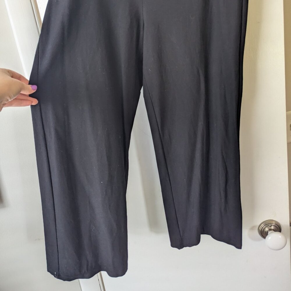 Eileen Fisher Black Wide Leg Pants Size Large Petite - Picture 2 of 6
